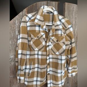 Plaid Button-Up Shirt Jacket
